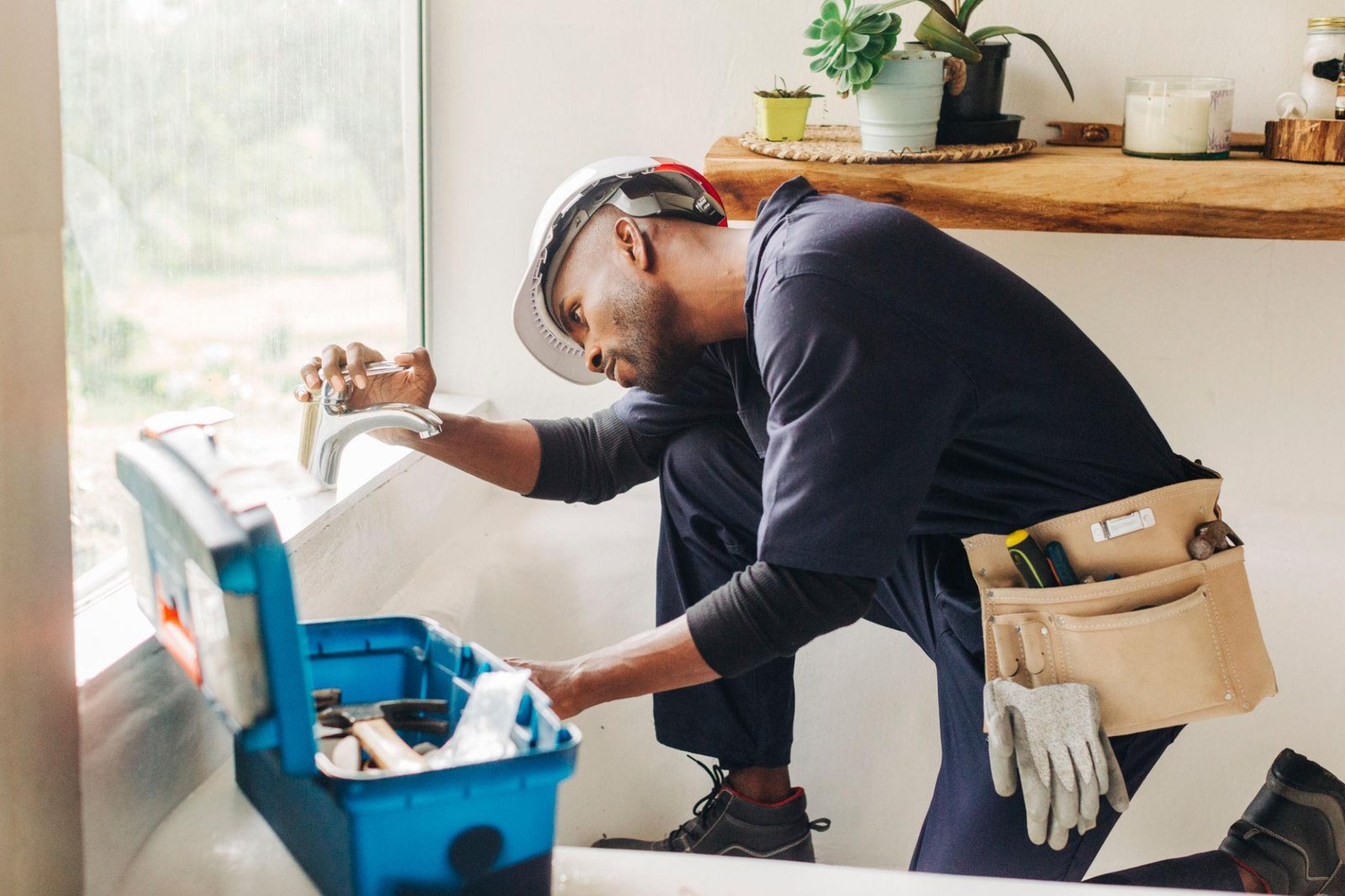A tradesperson at work